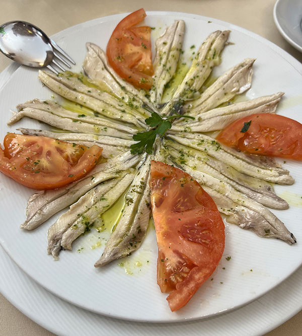 Carta de pescados de El Mesón de Diego